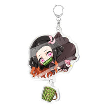 Load image into Gallery viewer, Anime Demon Slayer Kimetsu no Yaiba Keychain Cute Acrylic Tanjirou Nezuko Agatsuma Zenitsu Rengoku Kyoujurou Key Chain Jewelry