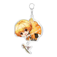 Load image into Gallery viewer, Anime Demon Slayer Kimetsu no Yaiba Keychain Cute Acrylic Tanjirou Nezuko Agatsuma Zenitsu Rengoku Kyoujurou Key Chain Jewelry